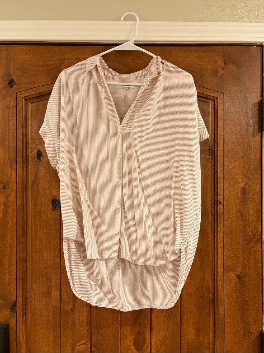 Madewell Red Striped Button-Front Women’s Top